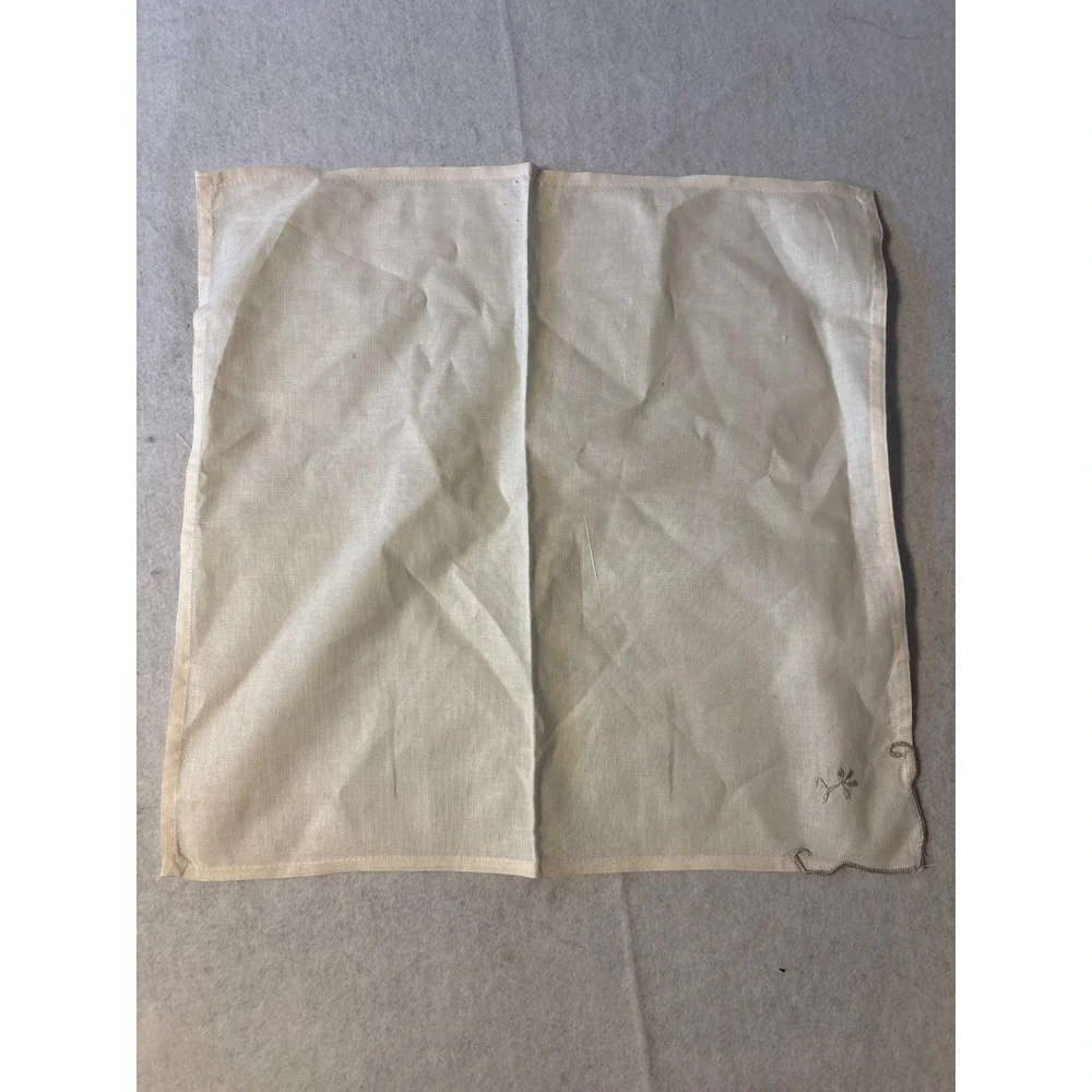 Unbranded Cloth Napkins Unisex 15x15 Cream ‎ Vintage Embroidered Linen 8pc